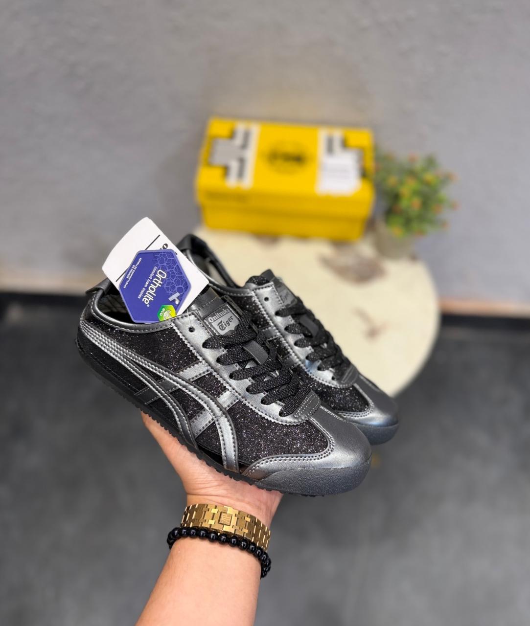 ONITSUKA TIGER MEXICO METALLIC BLACK  ✅