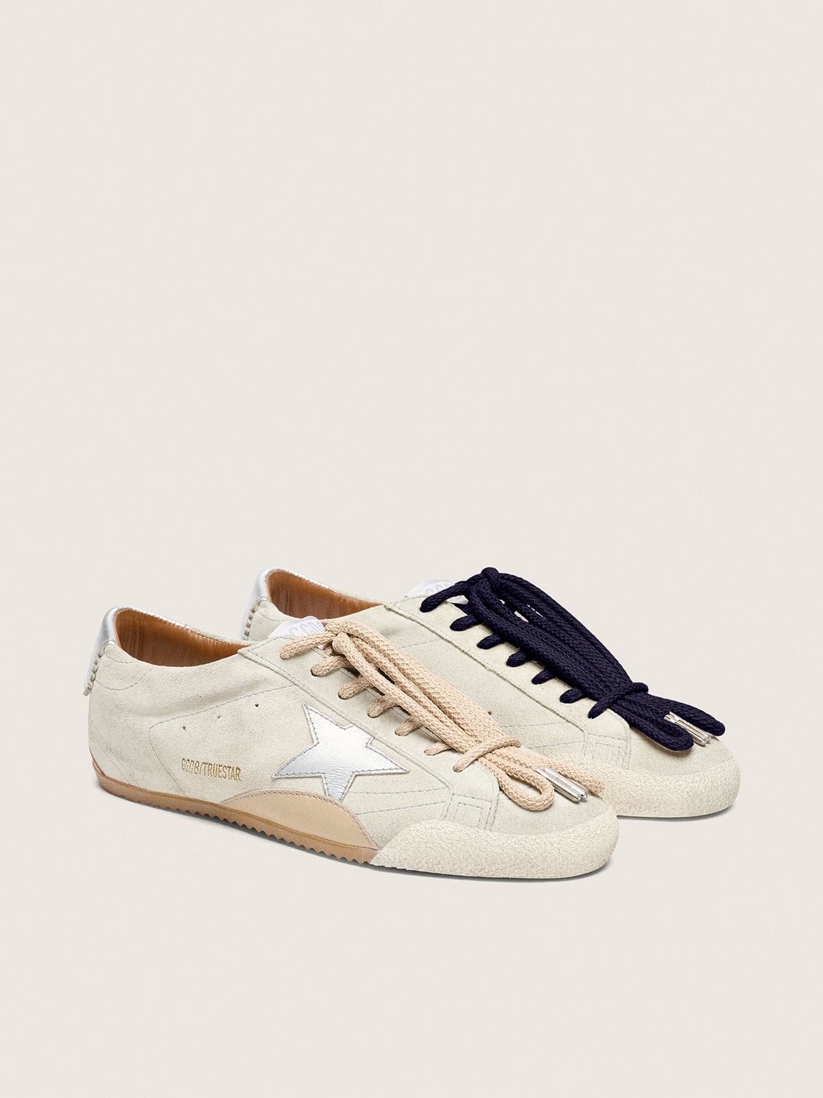 GOLDEN GOOSE TRUE STAR BEIGE SILVER 👟