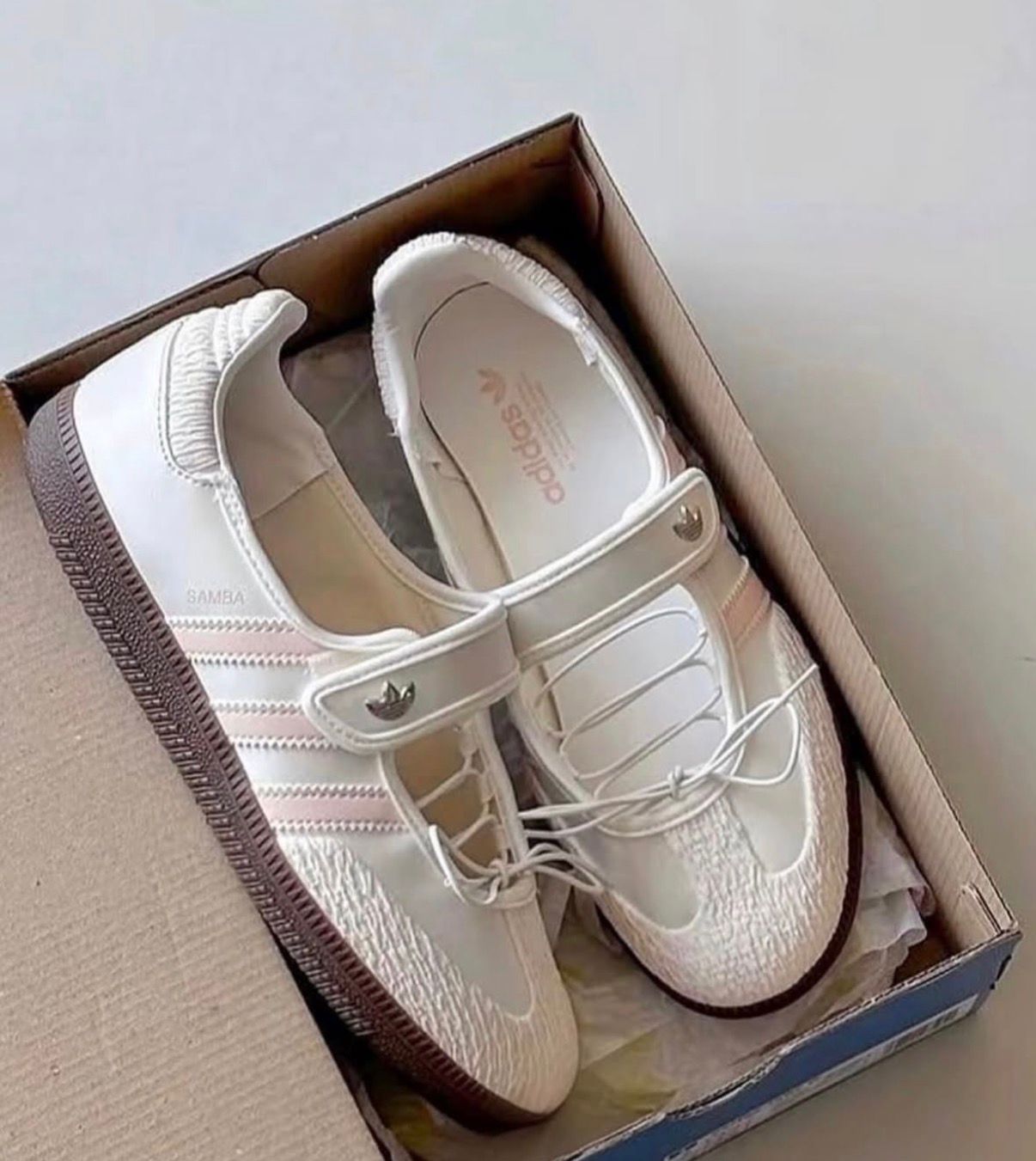 ADIDAS ORIGINALS SAMBA MARY JANE WHITE PINK BALLET