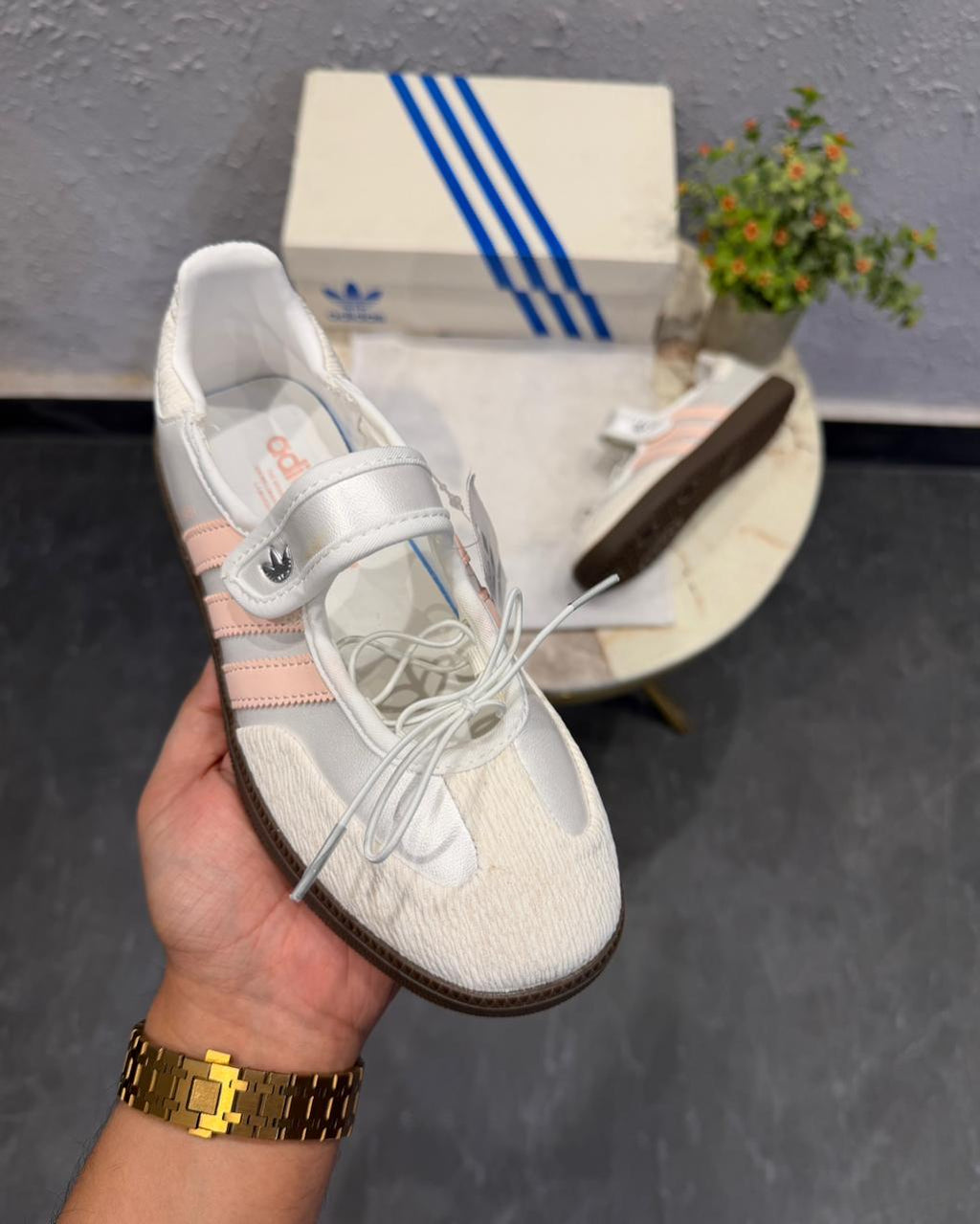 ADIDAS ORIGINALS SAMBA MARY JANE WHITE PINK BALLET
