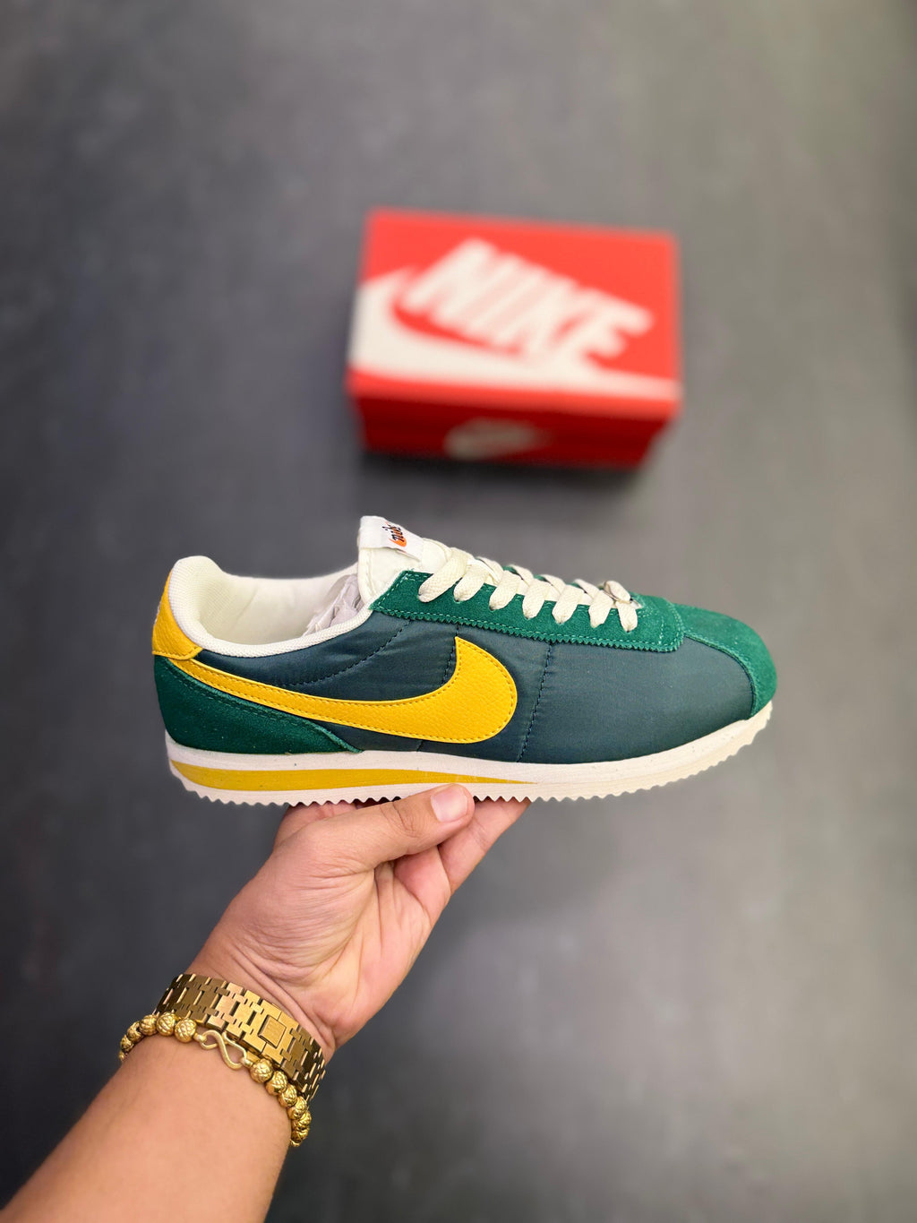 NIKE CORTEZ NYLON GREEN YELLOW🖤🖤