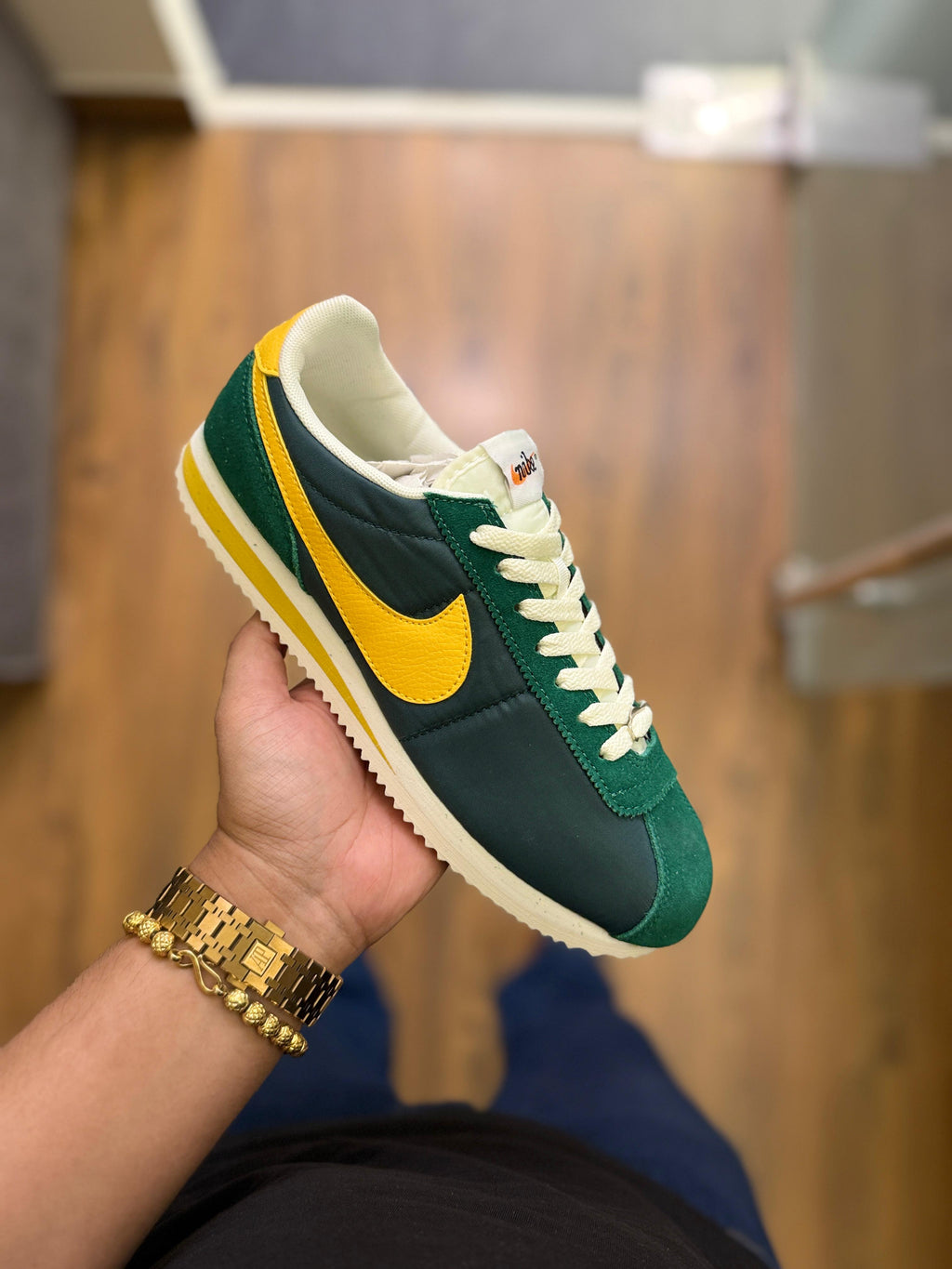 NIKE CORTEZ NYLON GREEN YELLOW🖤🖤
