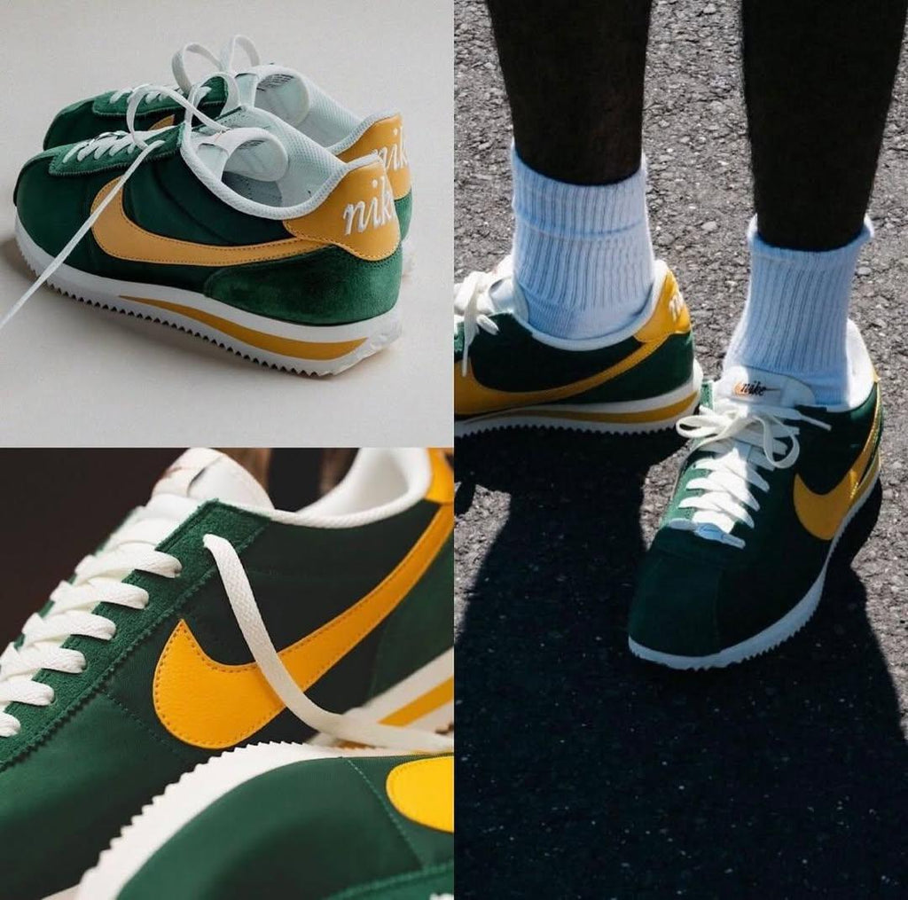 NIKE CORTEZ NYLON GREEN YELLOW🖤🖤
