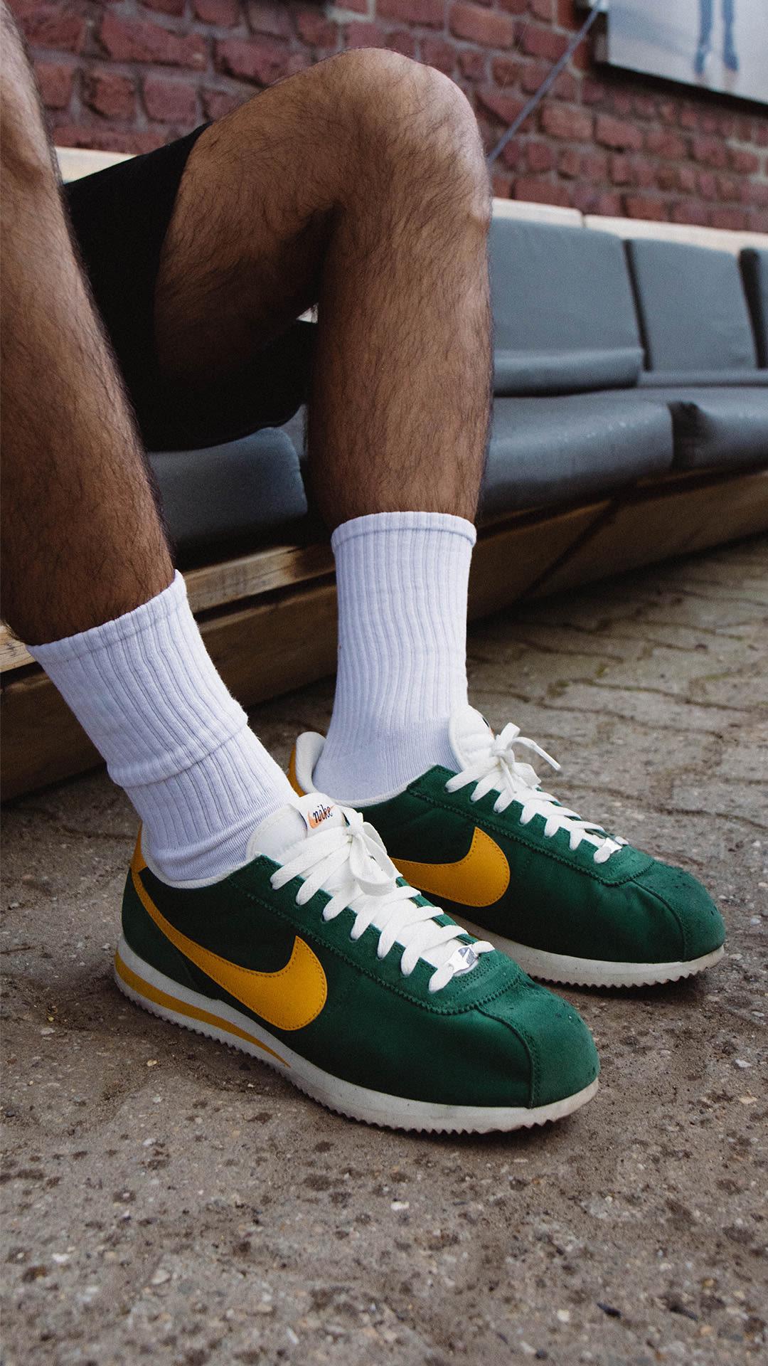 NIKE CORTEZ NYLON GREEN YELLOW🖤🖤