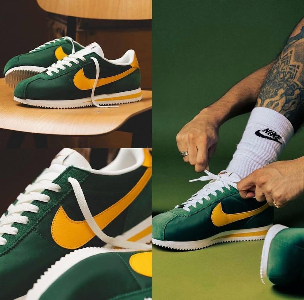 NIKE CORTEZ NYLON GREEN YELLOW🖤🖤