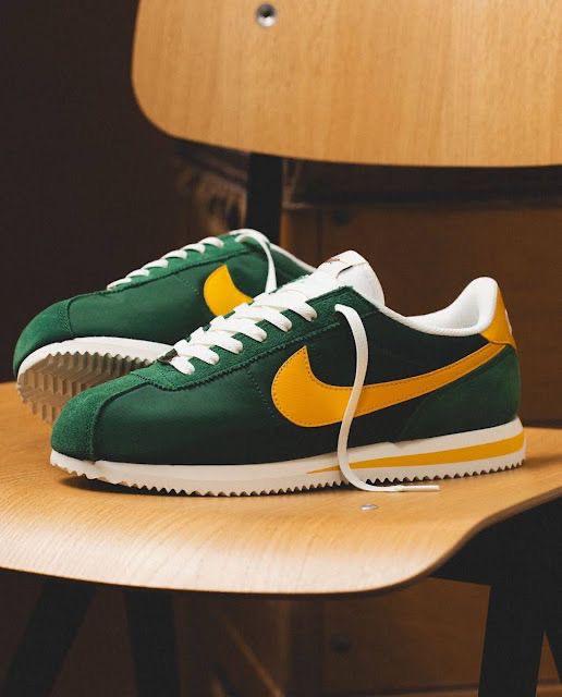 NIKE CORTEZ NYLON GREEN YELLOW🖤🖤