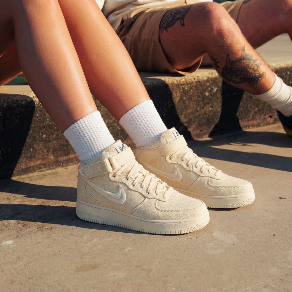 Nike x Stussy Air Force 1 Mid "Fossil