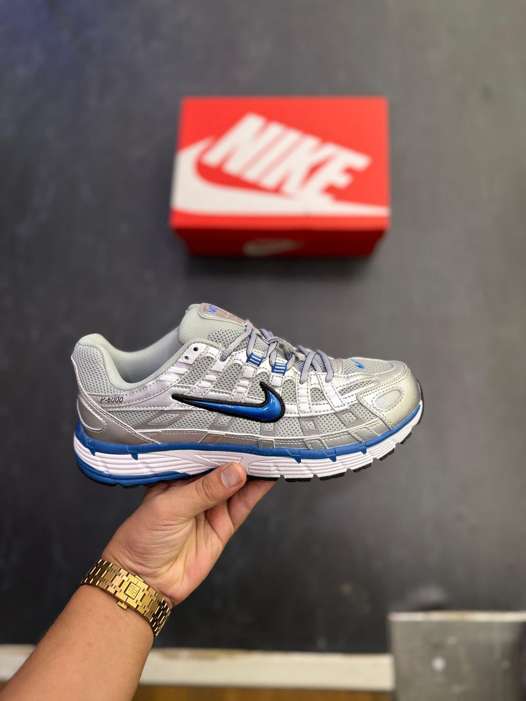 NIKE P-6000 TRAINER METALLIC  BLUE TICK 🖤