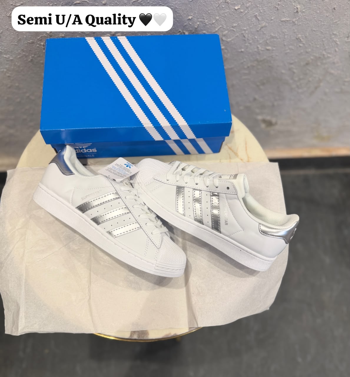 ADIDAS SUPERSTAR WHITE SILVER 🤍