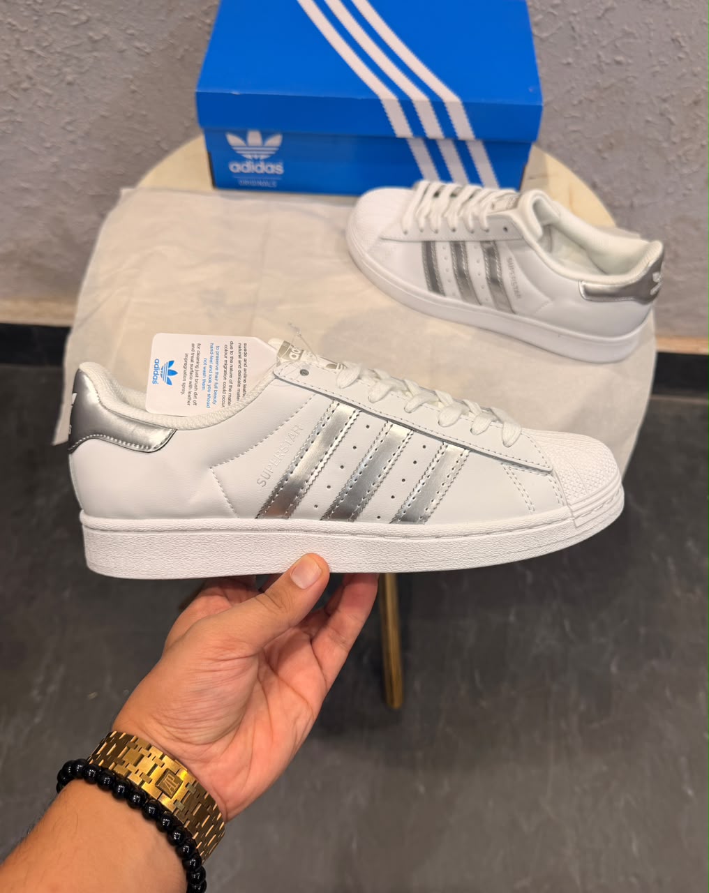 ADIDAS SUPERSTAR WHITE SILVER 🤍
