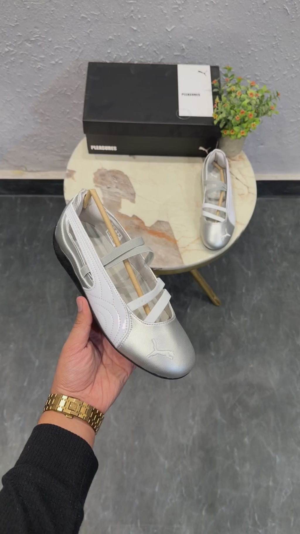 PUMA SPEED CAT BALLET METALLIC SILVER