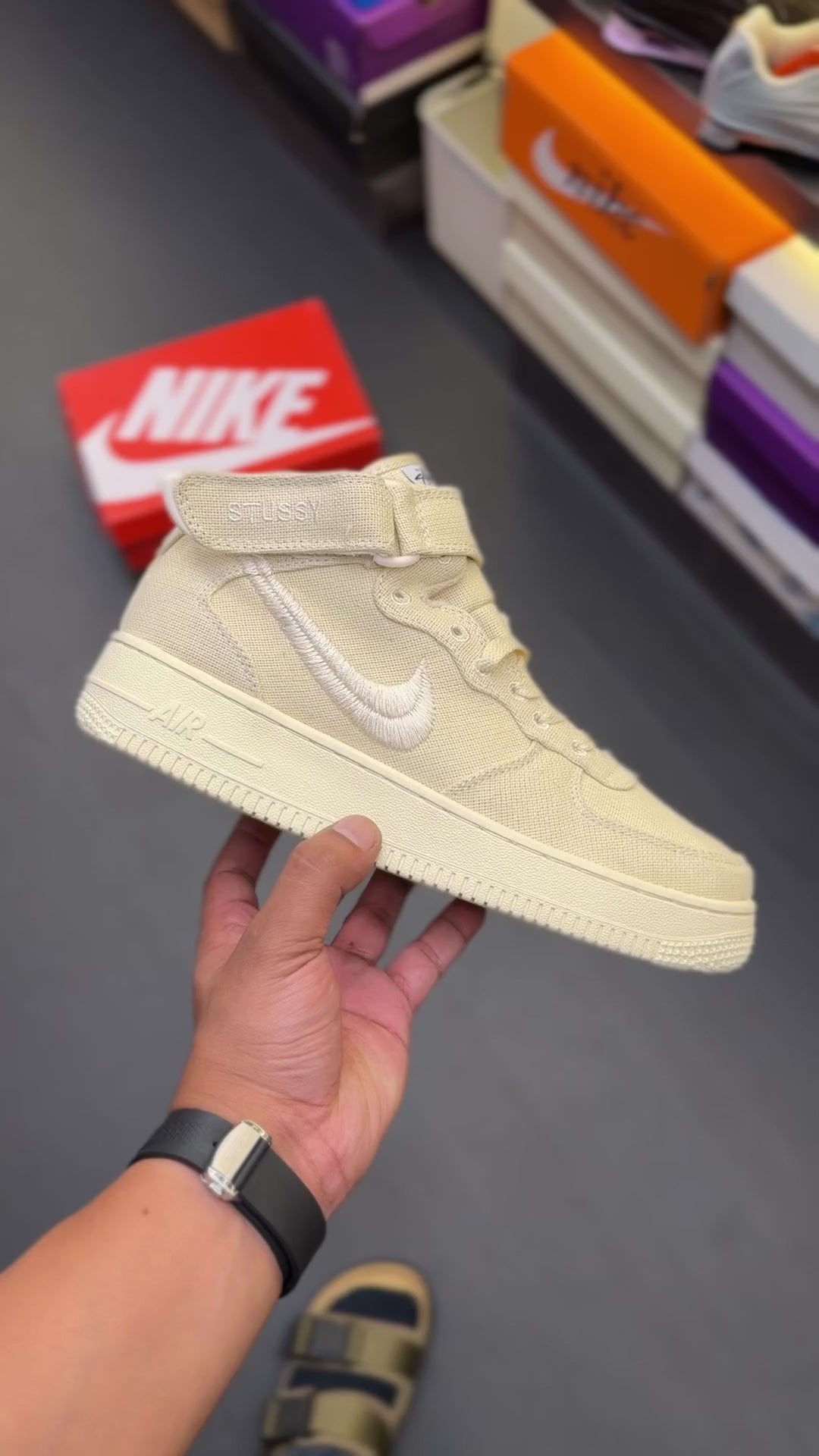 Nike x Stussy Air Force 1 Mid "Fossil